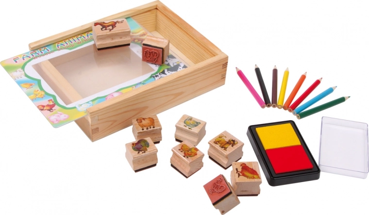 Small Foot Wooden Stamp Set Farm