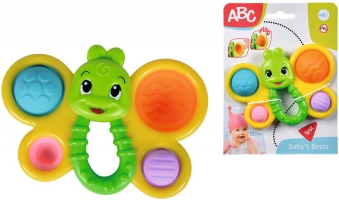 butterfly rattle for babies with soft fillings and handle