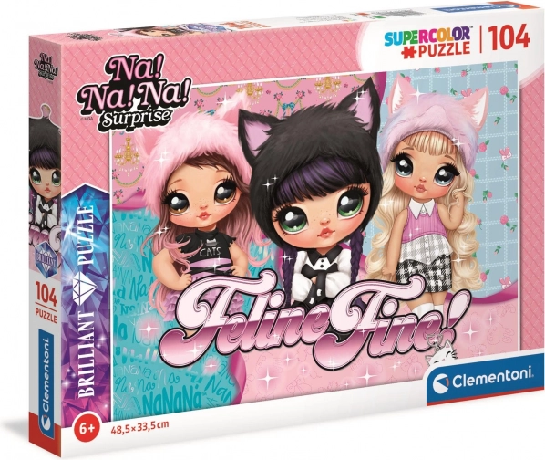 Clementoni Brilliant Puzzle Na! Na! Na! Surprise – Purrfect Kitties, 104 pieces