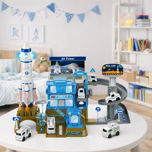 Rocket launch with lights and sounds