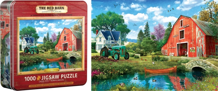 Puzzle in a tin box Red Barn 1000 pieces EUROGRAPHICS