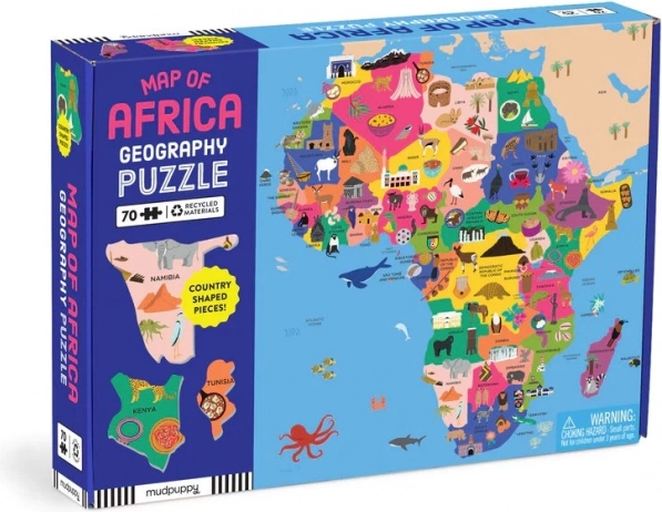 Mudpuppy Geographical Puzzle Map of Africa 70 Pieces