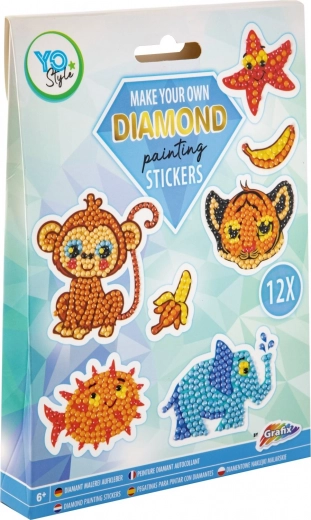 Diamond Painting – Animal Stickers, 12 pcs