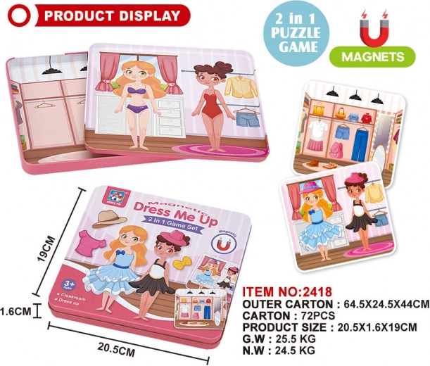 Metal Magnetic Stylist Set 2-in-1 for Little Designers