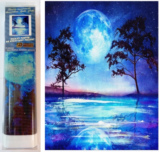 Norimpex Diamond Painting Blue Full Moon 30 × 40 cm