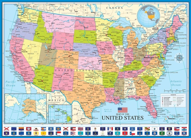 Puzzle EUROGRAPHICS Political Map of the USA 1000 Pieces