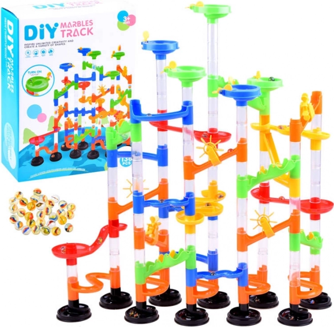 colorful marble run – 136-piece construction set