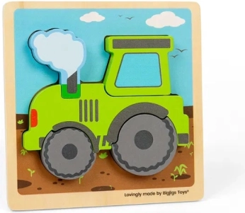 Puzzle ad incastro in legno trattore per bambini