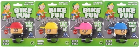 Fahrradklingel mit fröhlichem Motiv