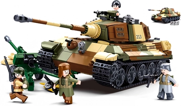 Sluban Slaget om Budapest – tysk tung tank TIGER II 2-i-1 byggesæt