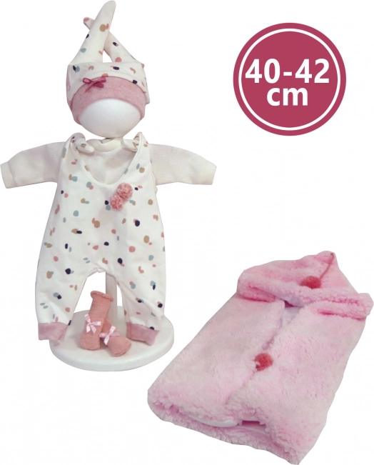 Odjeća za lutku NEW BORN 40–42 cm – 4-dijelni set s dvostranom dekicom