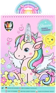 unicorn coloring and sticker set with markers, 21 × 30 cm