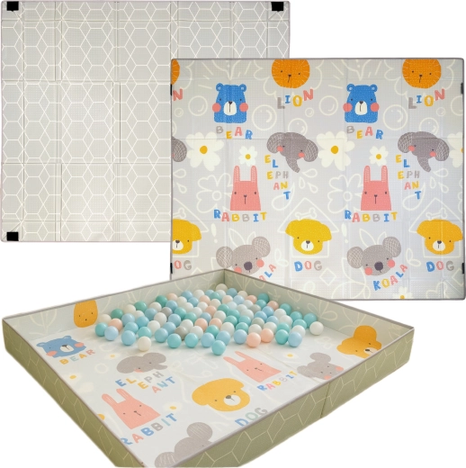 3-in-1: mat, playpen, and ball pit