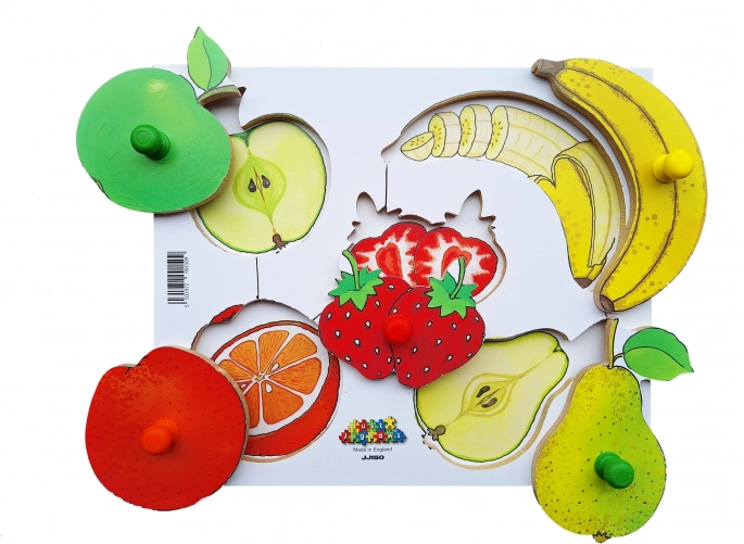 Puzzle in legno 6 pezzi Sbucciamo e tagliamo frutti
