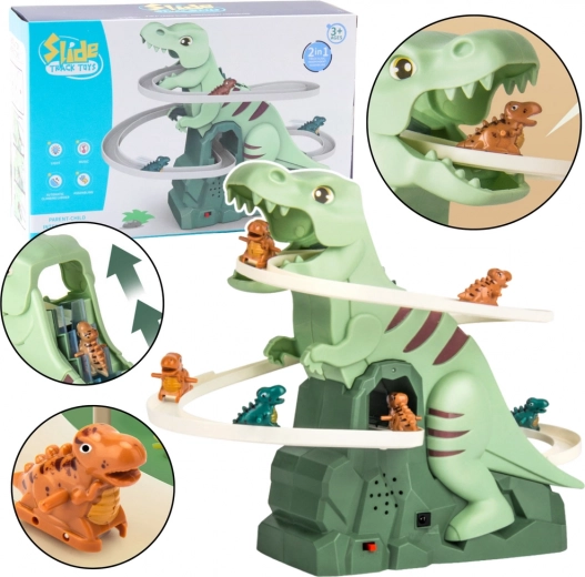 Dinosaur roller coaster with lights and sounds – foldable interactive set