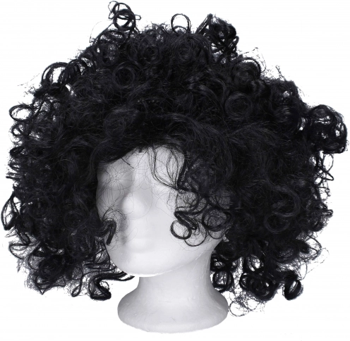 black curly wig