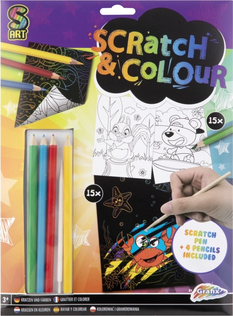 Scratch and Coloring Set A5 for Kids