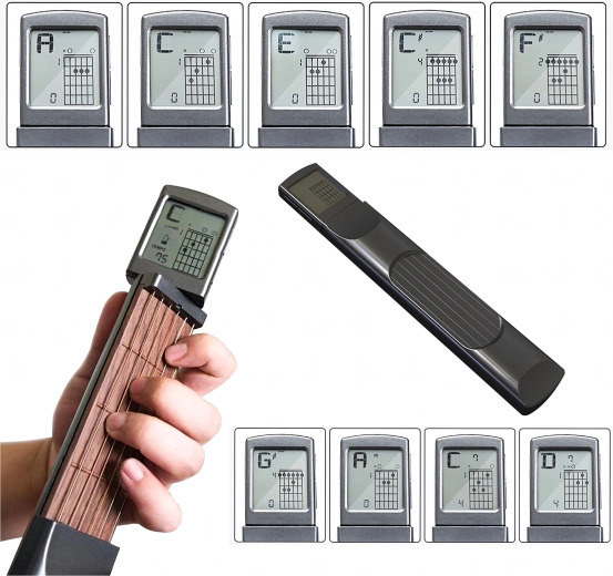 LCD display with chords and training modes