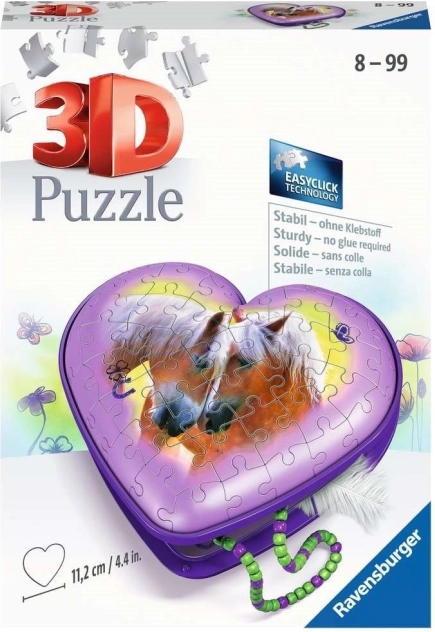 Ravensburger 3D Puzzle Heart Horses – Jewelry Box 54 Pieces
