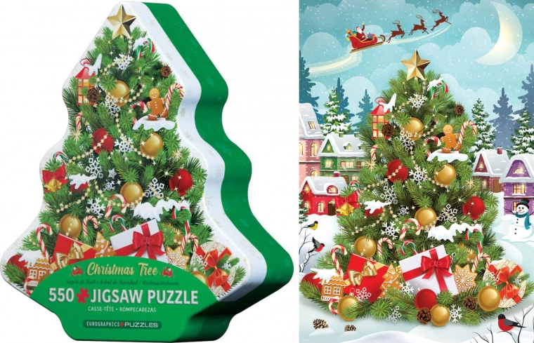 EUROGRAPHICS Puzzle Christmas Tree in Metal Box 550 Pieces