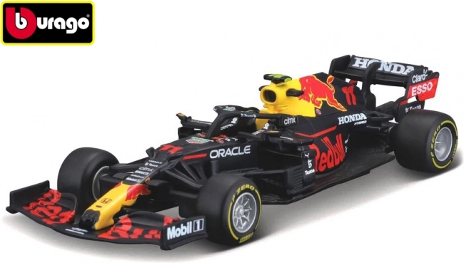 Modèle de voiture Red Bull Racing RB16B 2021 Sergio Pérez 1:43 par Bburago – Avec casque