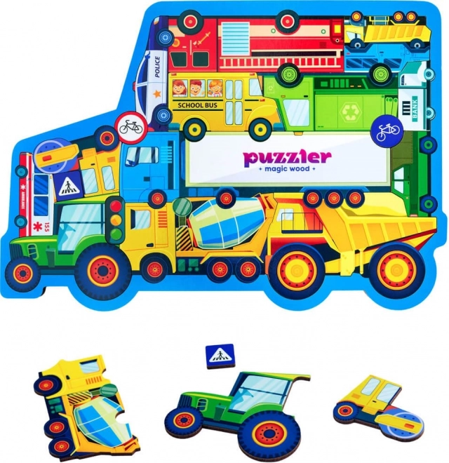 Woodlika wooden puzzle: world of vehicles, 18 pieces