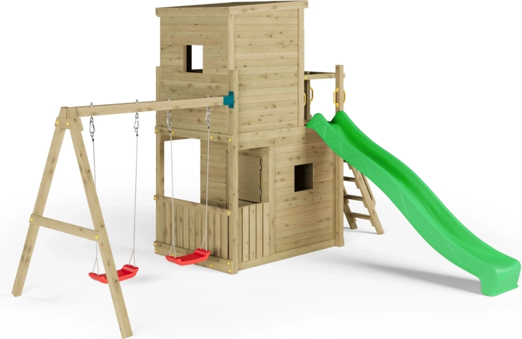 Povišena kućica s drvenim krovom