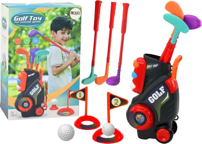 Børnesæt mini golf med vogn på hjul