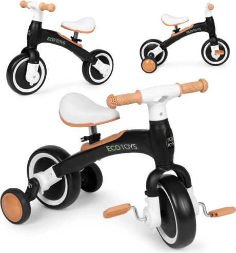 Pedál nélküli 3 az 1-ben fekete ECOTOYS