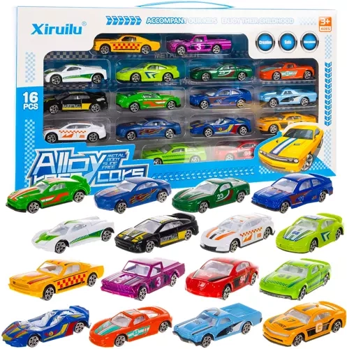 Voitures métalliques colorées - 16 pcs