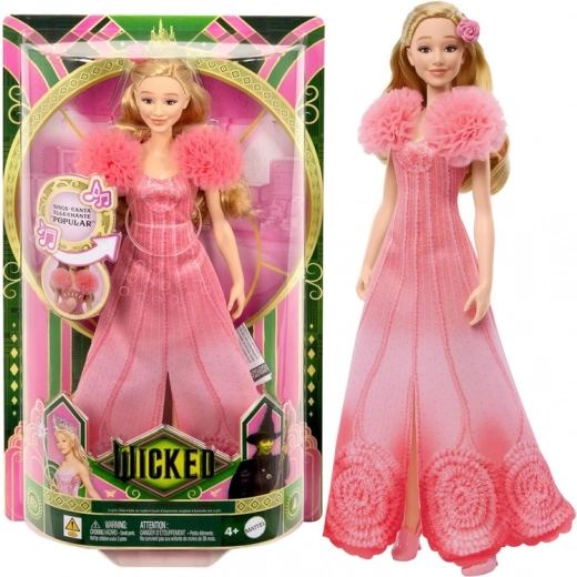 Zingende pop Glinda uit de film Wicked met het lied "Popular"
