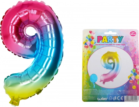 Ballon gonflable arc-en-ciel numéro 9