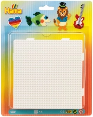 Pegboards for Hama ironing beads – connectable squares, set of 4 pcs