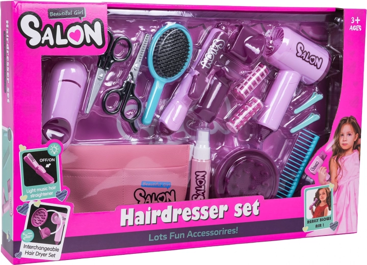Mega set petite coiffeuse – salon rose pour enfants