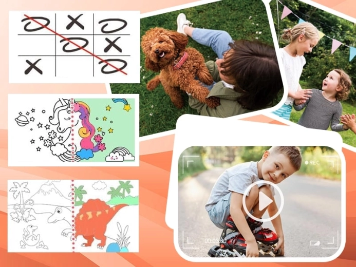 Fotos, 1080P-Video und unterhaltsame Spiele