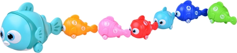 Rolling fish train on wheels