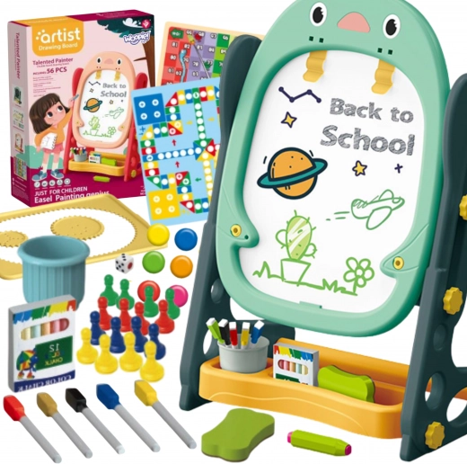 Double-sided magnetic board for drawing and learning numbers and letters