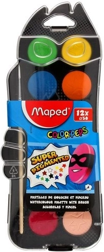 Watercolors Maped Color'Peps 12 pieces