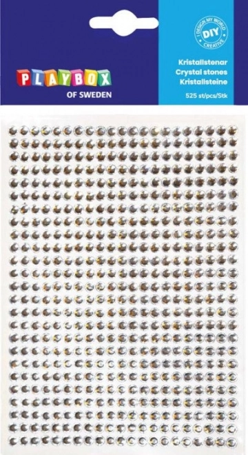 Self-adhesive silver gems 525 pcs