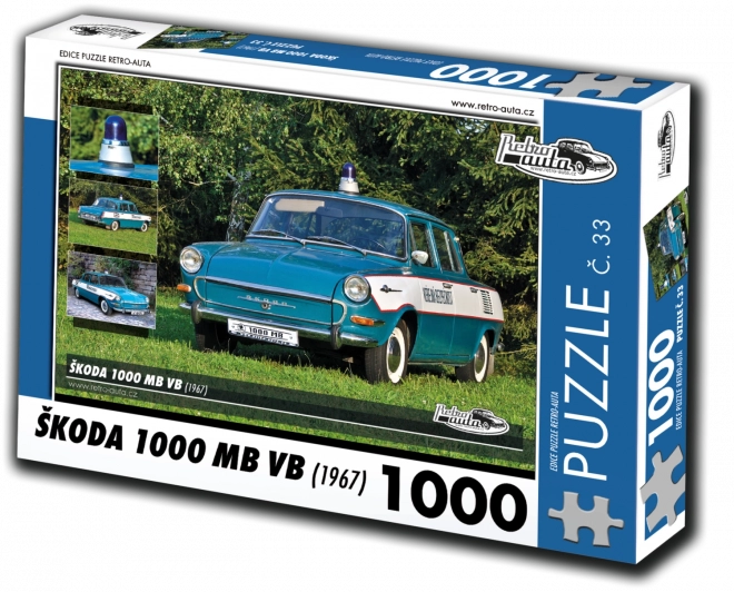 Retro Cars Puzzle Škoda 1000 MB Police (1967) – 1000 pieces