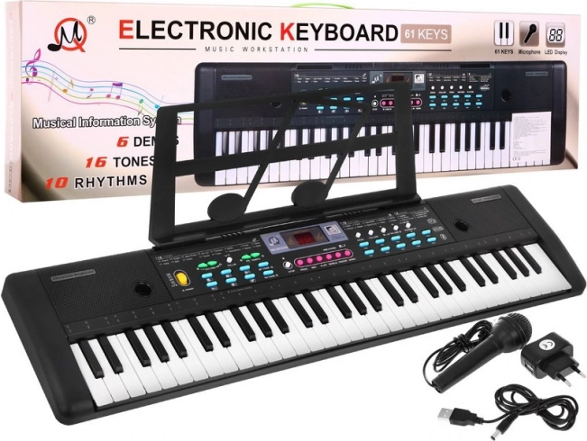 Clavier pour enfants avec microphone et pupitre