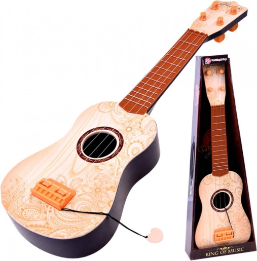 Kids’ Guitar with Metal Strings and Pick – Natural