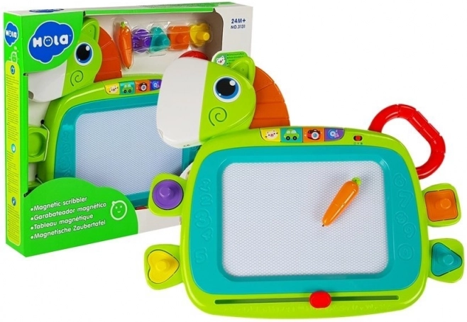 Magnetic drawing board horse with sounds and stamps