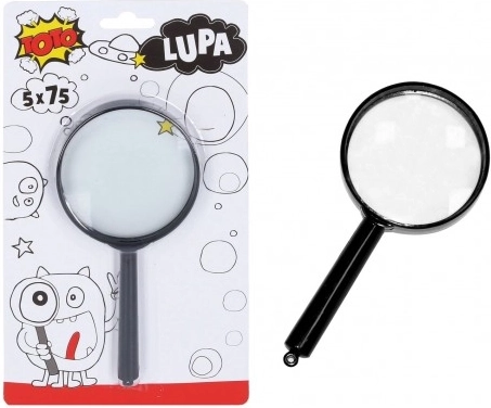 Handheld reading magnifier with glass lens, 15 cm