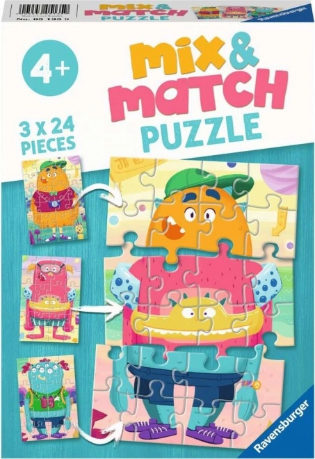 Ravensburger Puzzle Mix & Match: Funny Monsters 3x24 Pieces