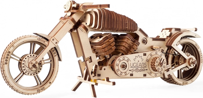 Wooden 3D Puzzle Motorcycle UGEARS – mechanical model without glue