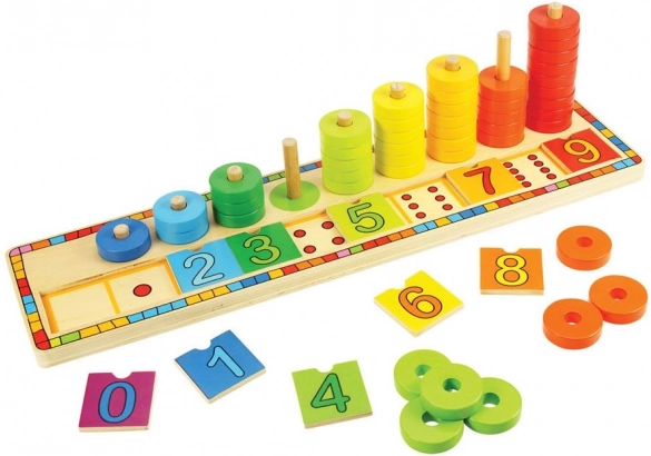 Wooden Educational Counting Board with Rings BIGJIGS