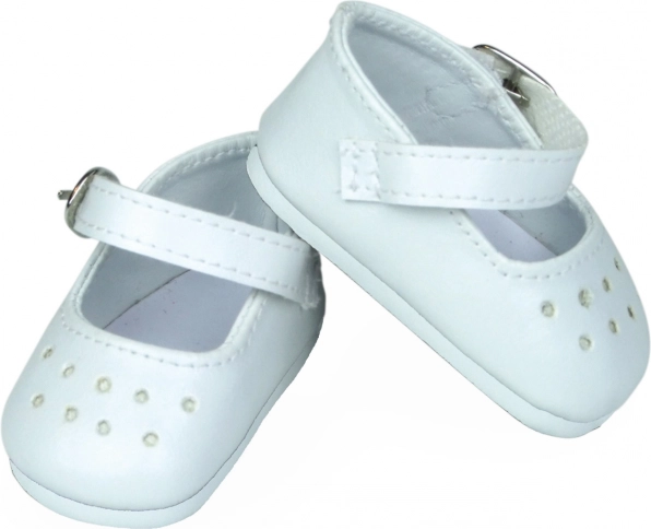 PETITCOLLIN chaussures blanches à bride pour poupée 27 cm