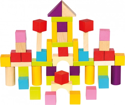 Wooden Blocks in a Bucket 50 pcs – New Colors