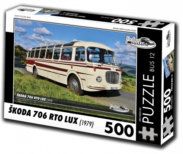Retro Cars Puzzle: Škoda 706 RTO LUX – bus, 500 pieces